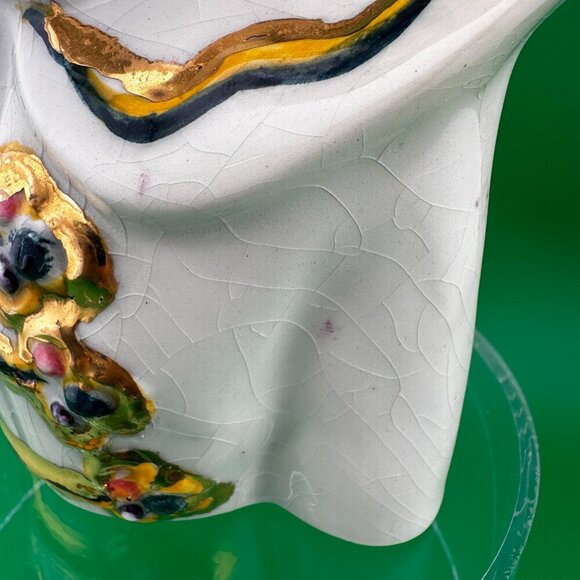 PAIR OF VINTAGE CERAMICS POTTERY ASIAN FIGURES, 7 INCH - Picture 10 of 11